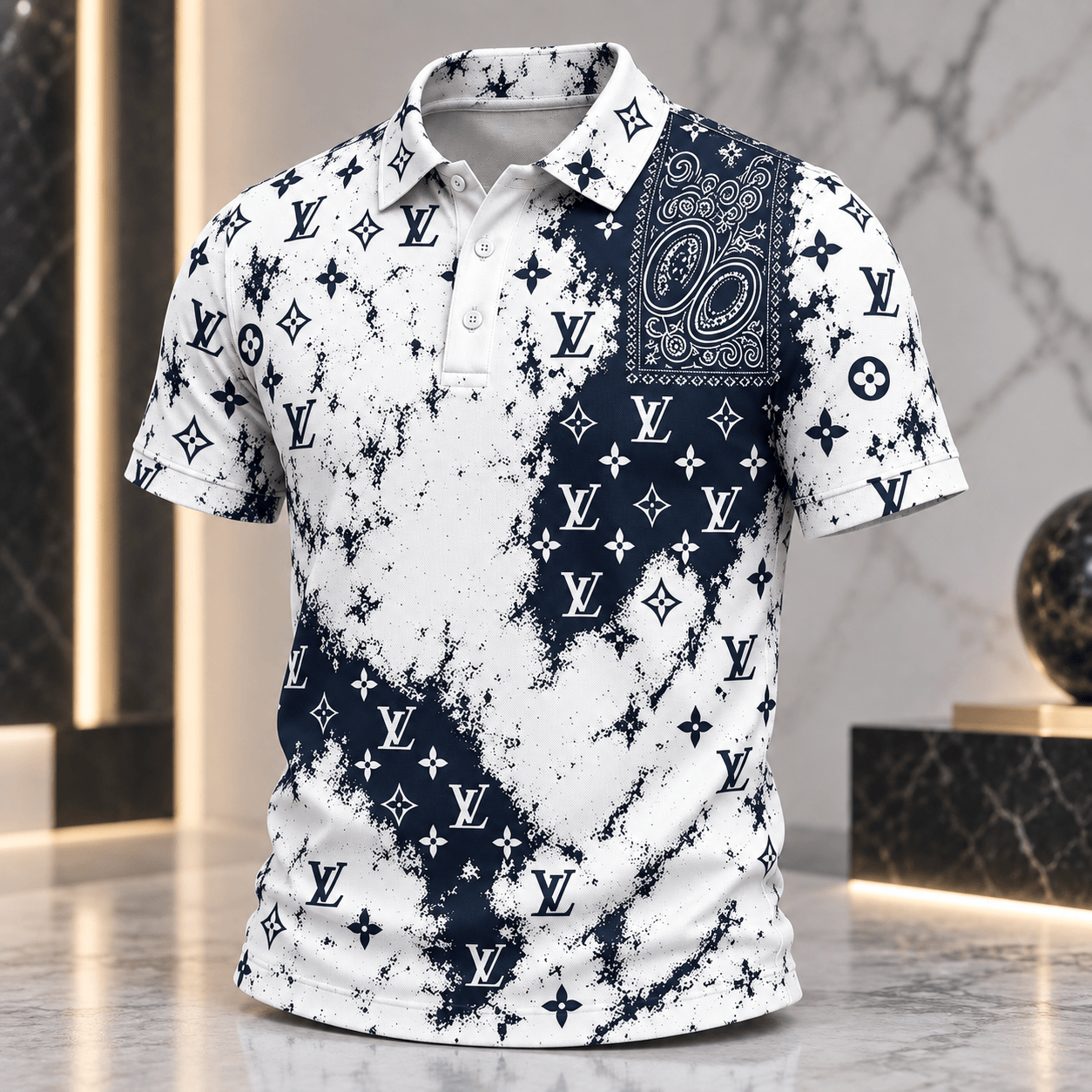Louis Vuitton | Monogram Bandana Splatter Polo Shirt Fall 2026 Collection