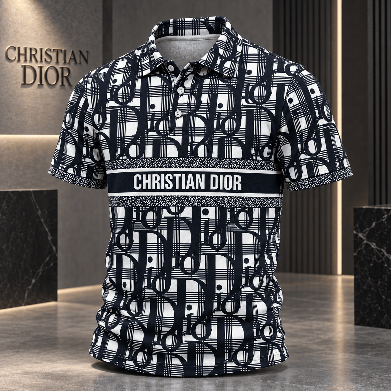 Dior | Geometric Monogram Grid Polo Shirt Fall 2026 Edition