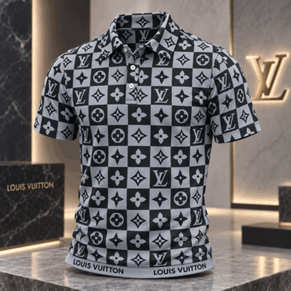 Louis Vuitton | Monochrome Monogram Checkerboard Polo Shirt Fall 2026 Collection