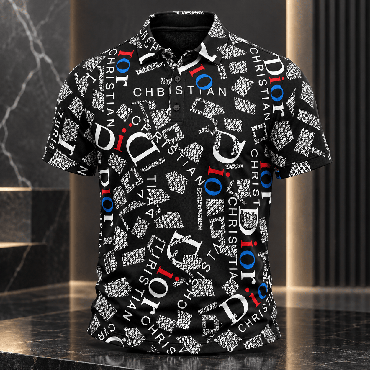 Dior | Monogram Typography Collage Polo Shirt Fall 2026 Edition