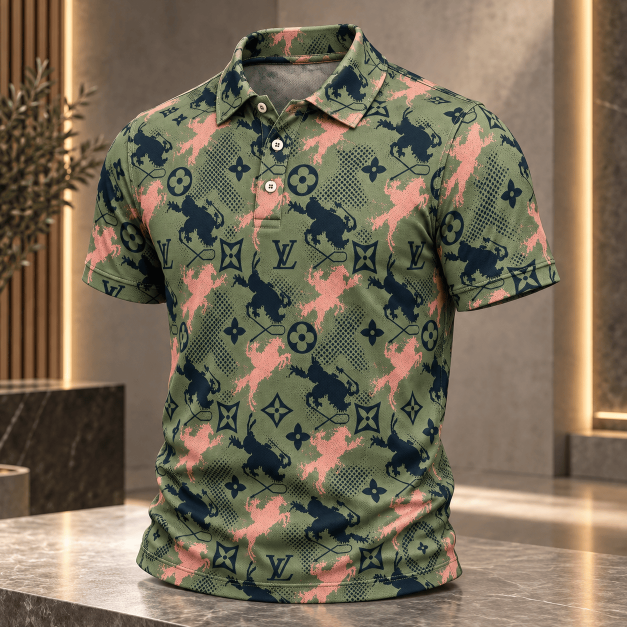 Louis Vuitton | Monogram Brushstroke Camo Polo Shirt Fall 2026 Collection