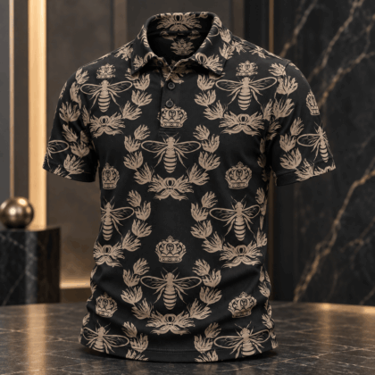 Gucci | Crowned Bee Botanical Print Polo Shirt Fall 2026 Drop