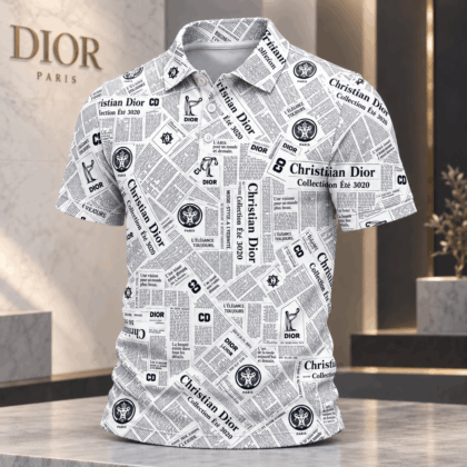 Dior | Newspaper Collage Print Polo Shirt Fall 2026 Edition