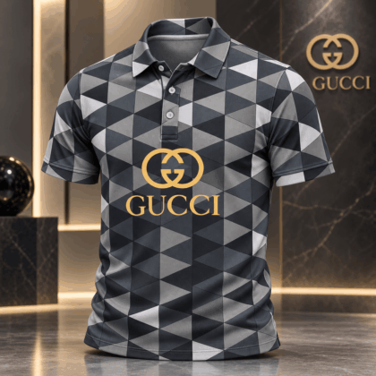 Gucci | Geometric Triangle Logo Print Polo Shirt Fall 2026 Drop