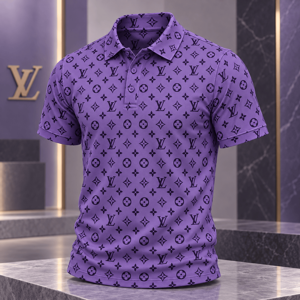 Louis Vuitton | Purple Floral Monogram Polo Shirt Fall 2026 Collection