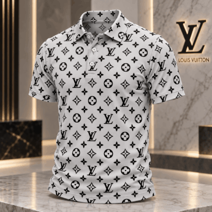 Louis Vuitton | Monochrome Monogram Print Polo Shirt Fall 2026 Collection
