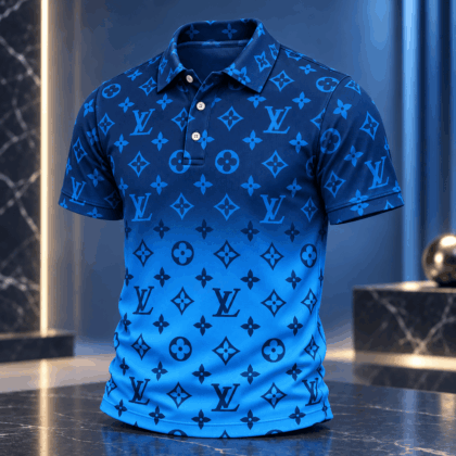 Louis Vuitton | Blue Gradient Monogram Polo Shirt Fall 2026 Collection