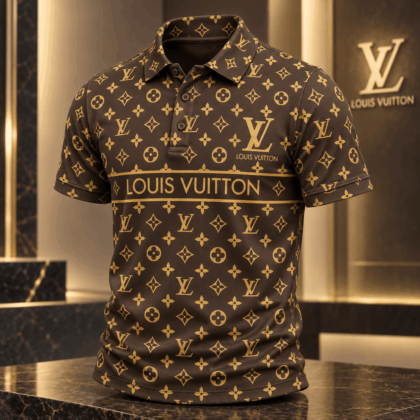 Louis Vuitton | Gold Monogram Banner Polo Shirt Fall 2026 Collection