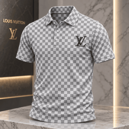 Louis Vuitton | Silver Damier Check Polo Shirt Fall 2026 Collection