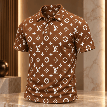 Louis Vuitton | Chocolate Monogram Print Polo Shirt Fall 2026 Collection