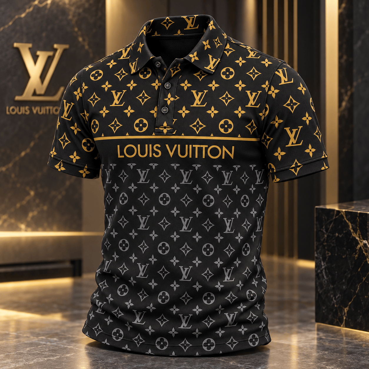 Louis Vuitton | Two-Tone Monogram Panel Polo Shirt Fall 2026 Collection