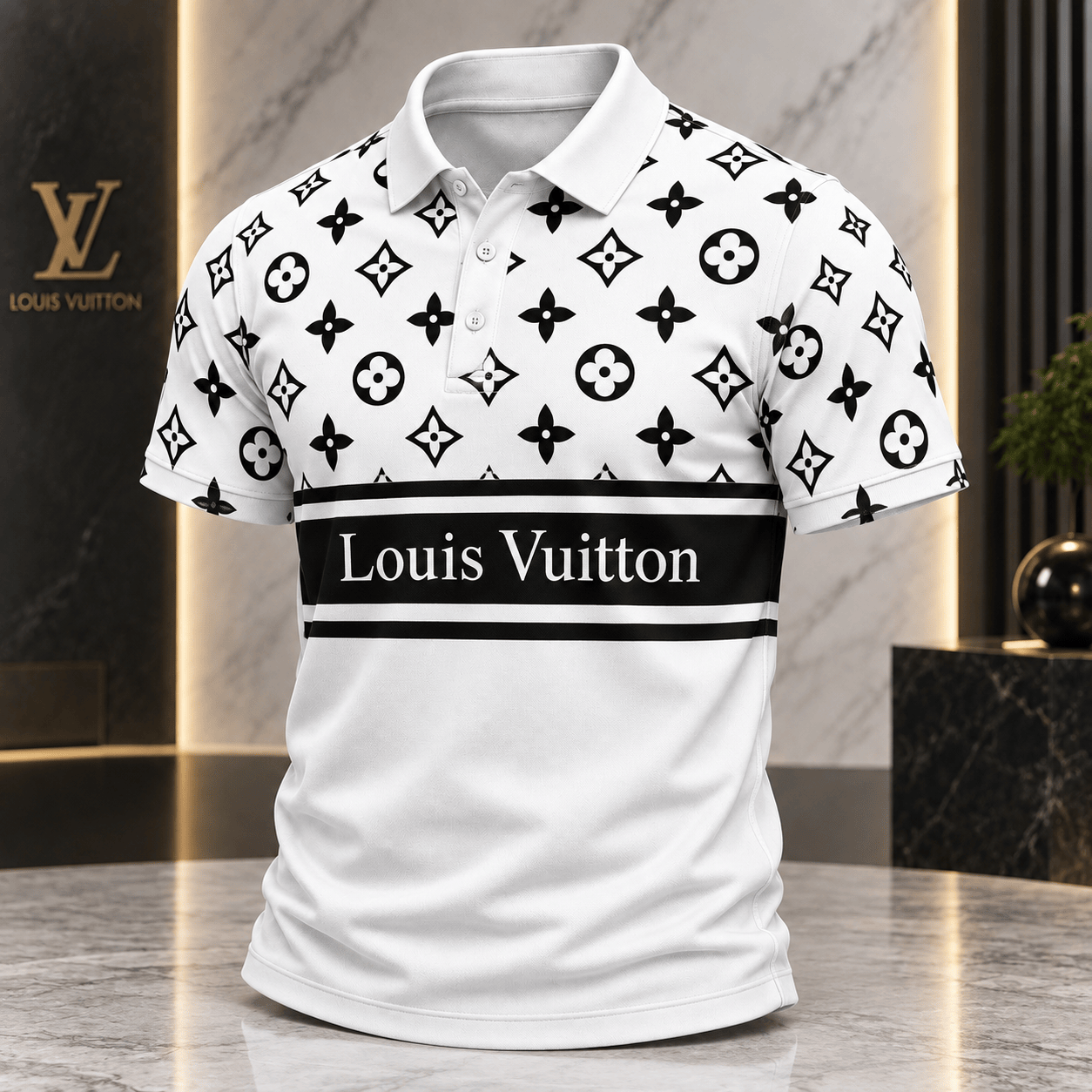 Louis Vuitton | Monogram Floral Stripe Polo Shirt Winter 2026 Collection