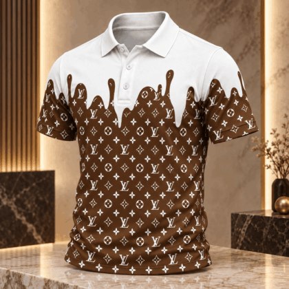 Louis Vuitton | Chocolate Monogram Drip Polo Shirt Winter 2026 Collection