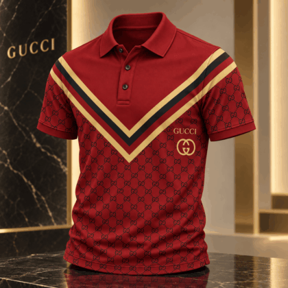 Gucci | Monogram Chevron Stripe Polo Shirt Fall 2026 Drop