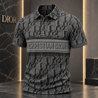 Dior | Distressed Monogram Stripe Polo Shirt Fall 2026 Edition