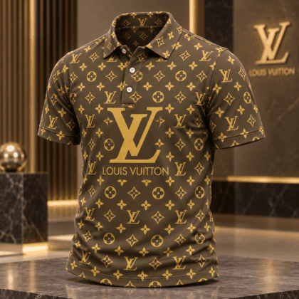 Louis Vuitton | Oversized Gold Monogram Polo Shirt Winter 2026 Collection