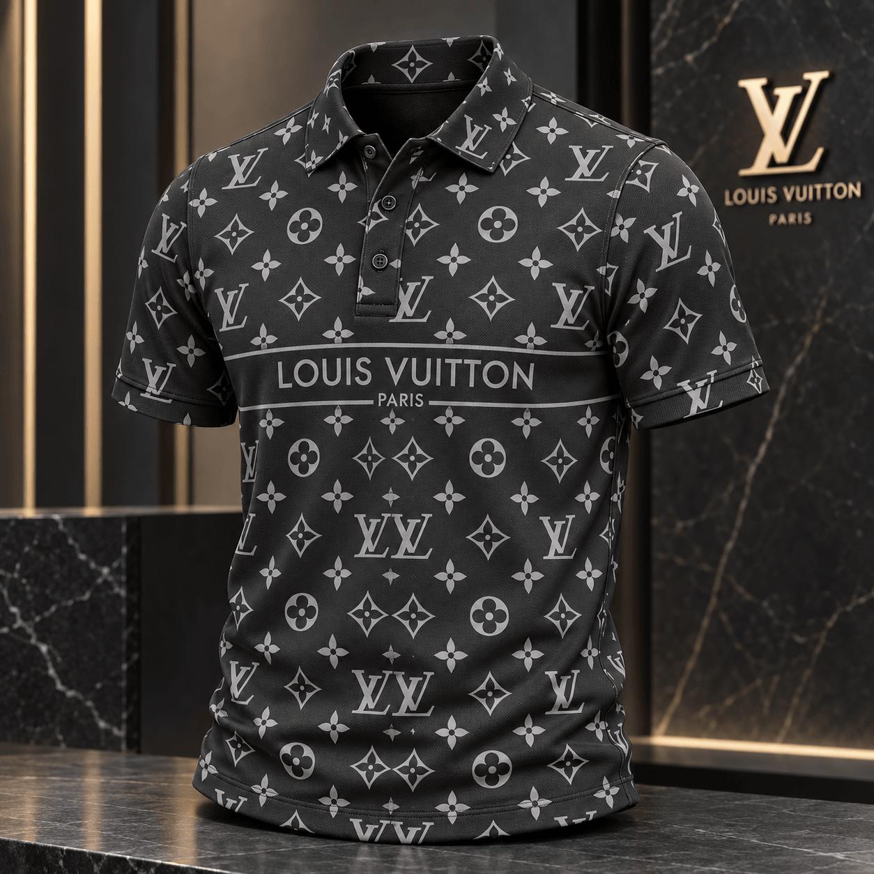 Louis Vuitton | Allover Monogram Stripe Polo Shirt Winter 2026 Collection