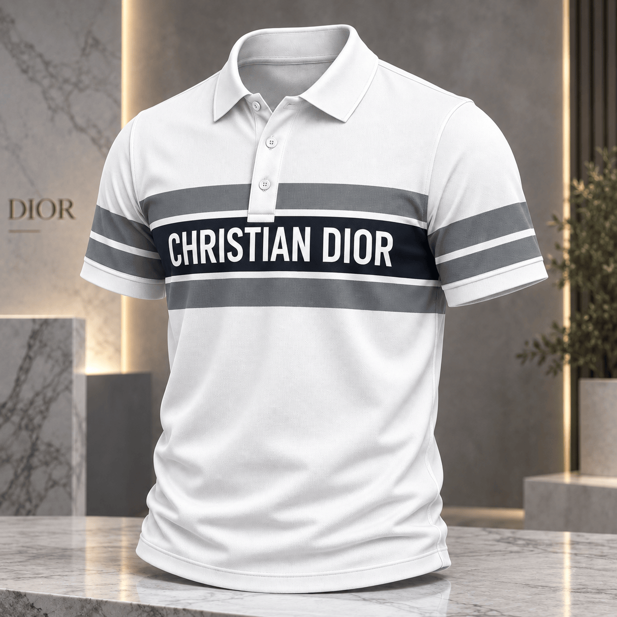 Dior | Varsity Wordmark Stripe Polo Shirt Winter 2026 Edition