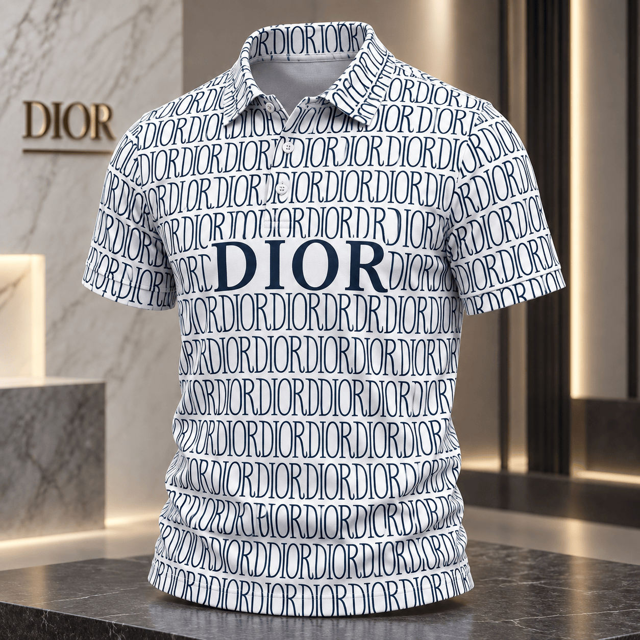 Dior | Allover Wordmark Band Polo Shirt Winter 2026 Edition