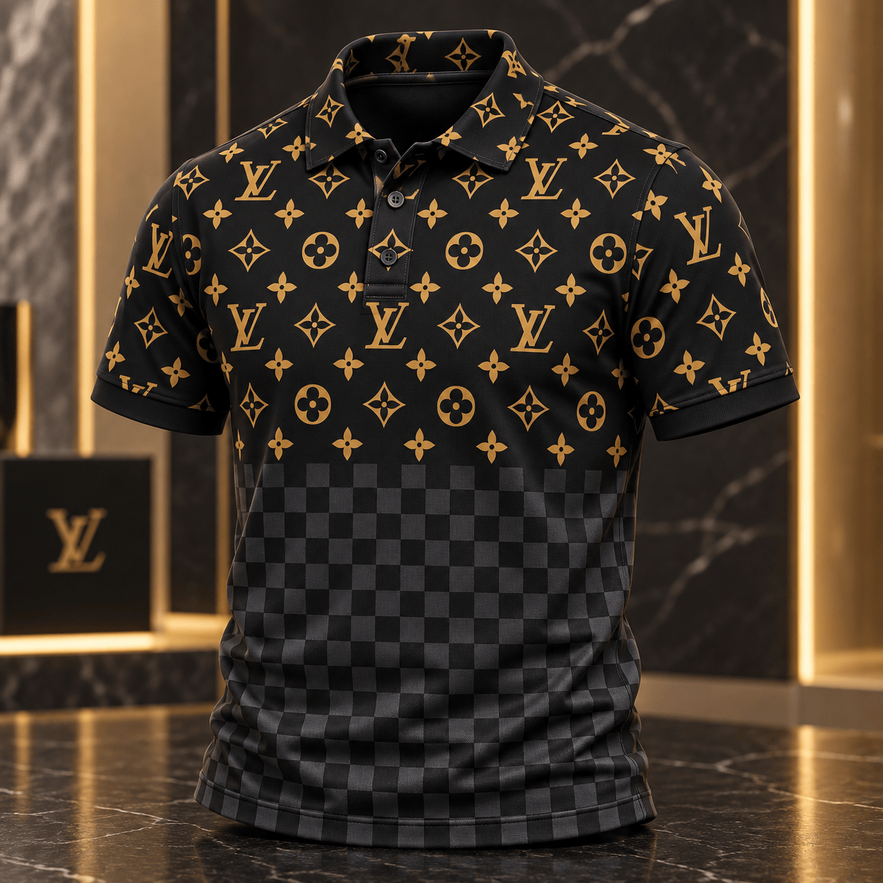 Louis Vuitton | Monogram Checkerboard Gradient Polo Shirt Winter 2026 Collection