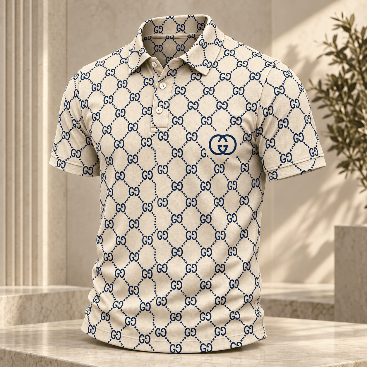 Gucci | Diamond Monogram Print Polo Shirt Fall 2026 Drop