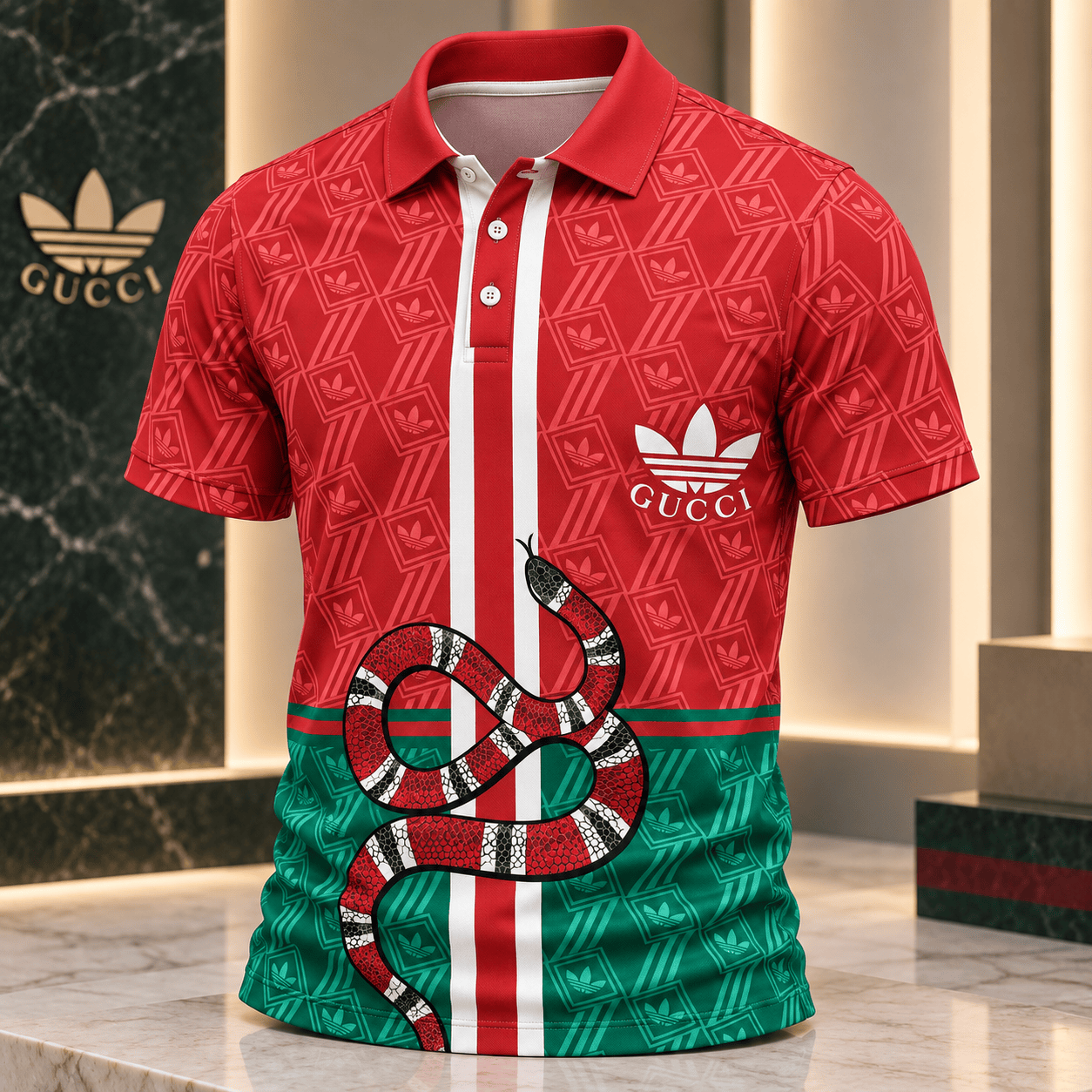 Gucci | Serpent Monogram Colorblock Polo Shirt Fall 2026 Drop