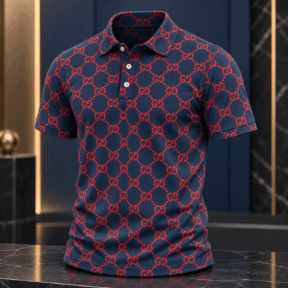 Gucci | Red Monogram Diamond Grid Polo Shirt Fall 2026 Drop