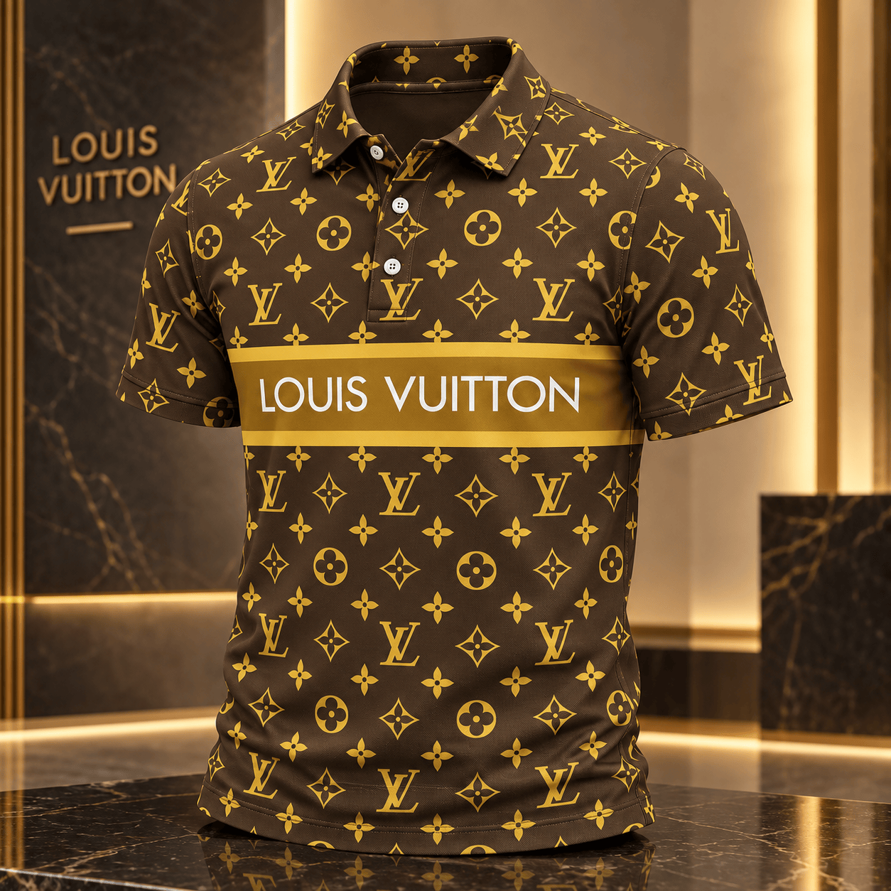 Louis Vuitton | Golden Monogram Band Polo Shirt Holiday 2026 Collection