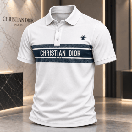 Dior | Bee Emblem Logo Stripe Polo Shirt Winter 2026 Edition
