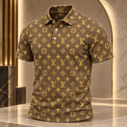 Louis Vuitton | Golden Monogram Print Polo Shirt Holiday 2026 Collection
