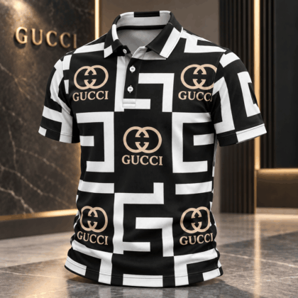 Gucci | Geometric Maze Emblem Print Polo Shirt Fall 2026 Drop