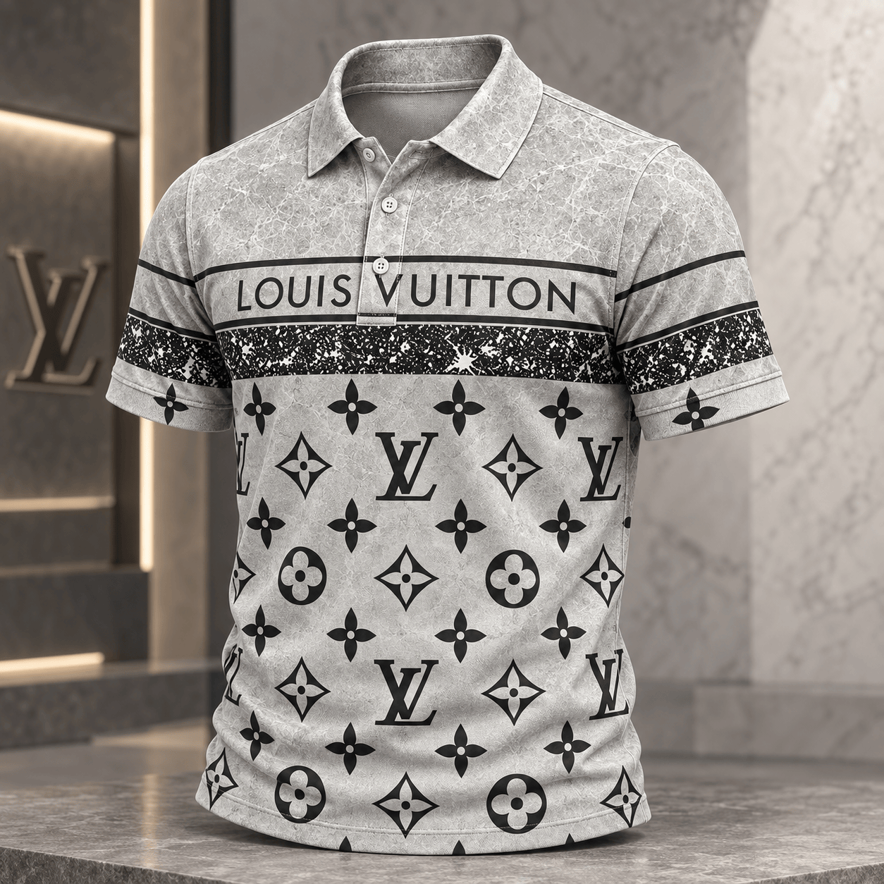 Louis Vuitton | Marbled Monogram Stripe Polo Shirt Holiday 2026 Collection