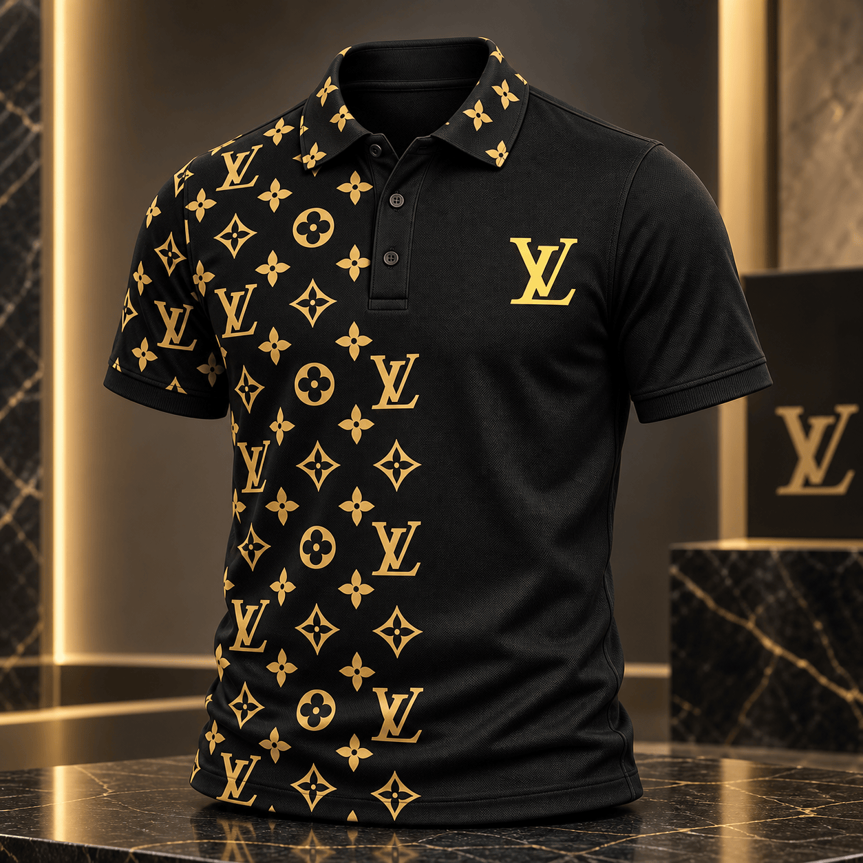 Louis Vuitton | Golden Monogram Split Polo Shirt Holiday 2026 Collection