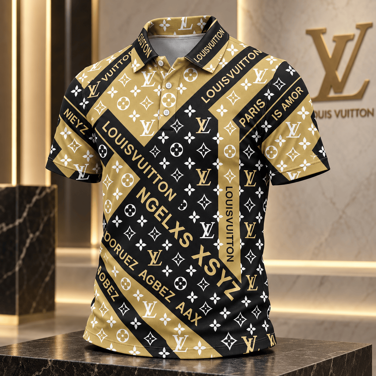 Louis Vuitton | Gilded Monogram Patchwork Polo Shirt Holiday 2026 Collection