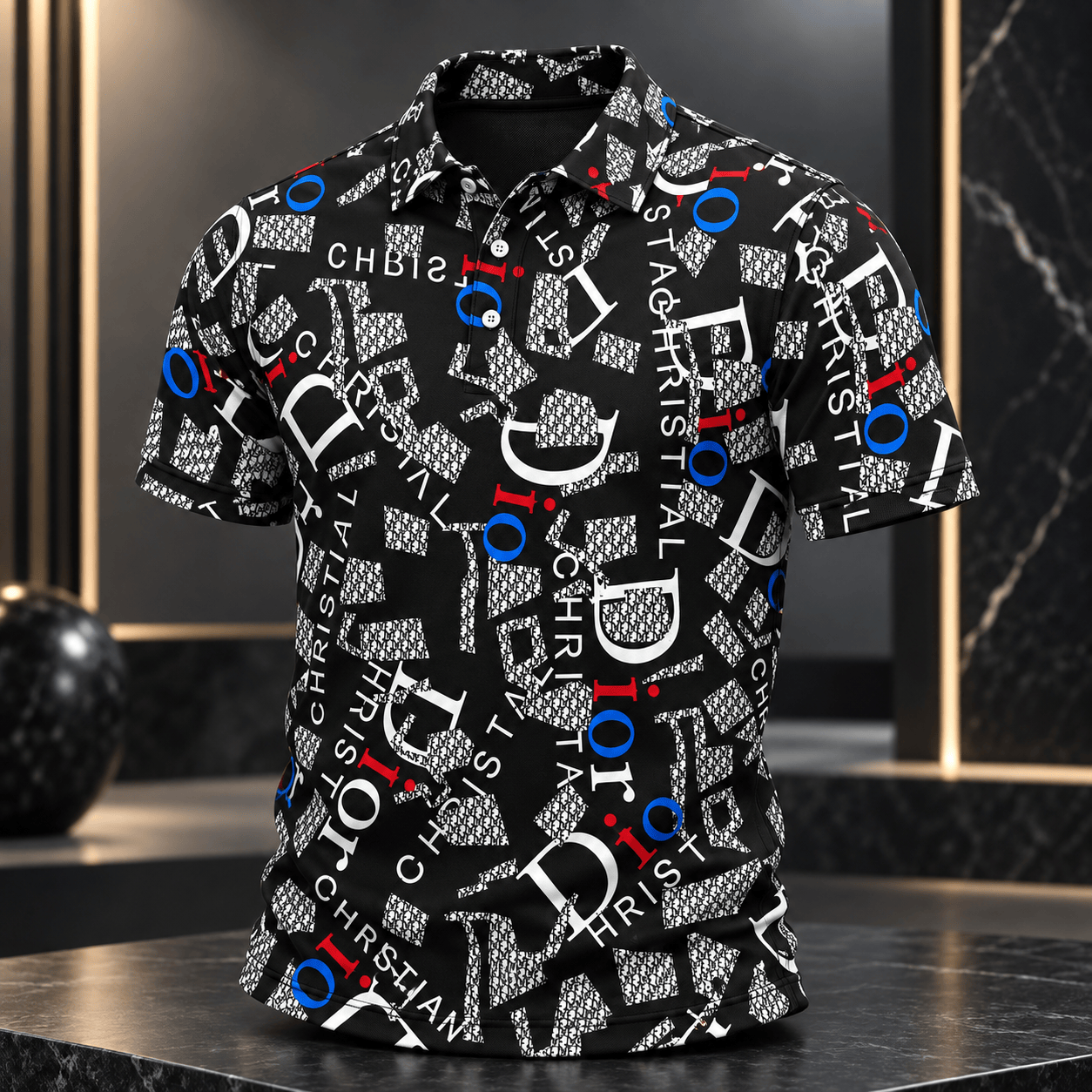 Dior | Multicolor Typographic Collage Polo Shirt Winter 2026 Edition