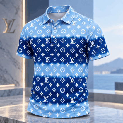 Louis Vuitton | Blue Ombre Monogram Polo Shirt Holiday 2026 Collection