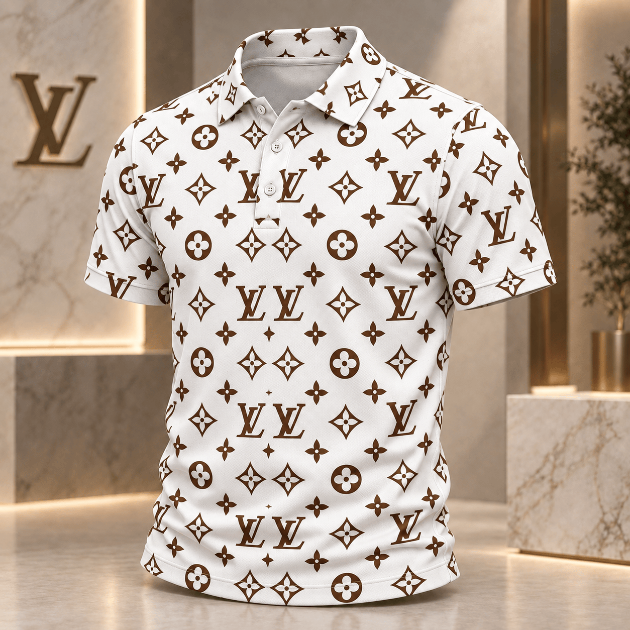 Louis Vuitton | Chocolate Monogram Print Polo Shirt Holiday 2026 Collection