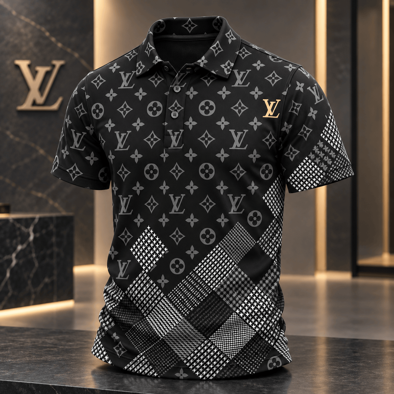 Louis Vuitton | Monogram Patchwork Print Polo Shirt Holiday 2026 Collection