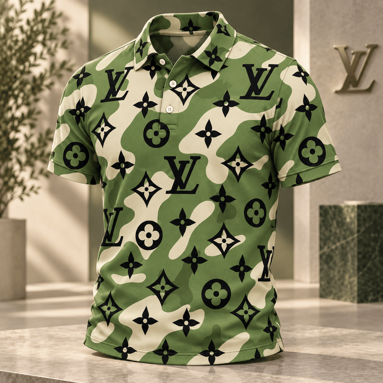 Louis Vuitton | Monogram Camouflage Print Polo Shirt Holiday 2026 Collection