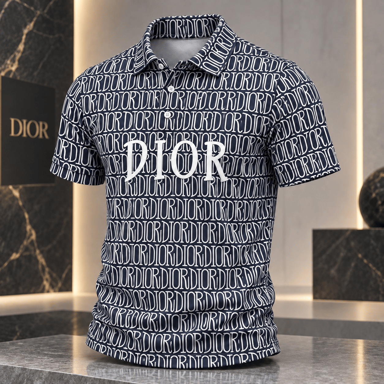 Dior | Allover Wordmark Print Polo Shirt Winter 2026 Edition