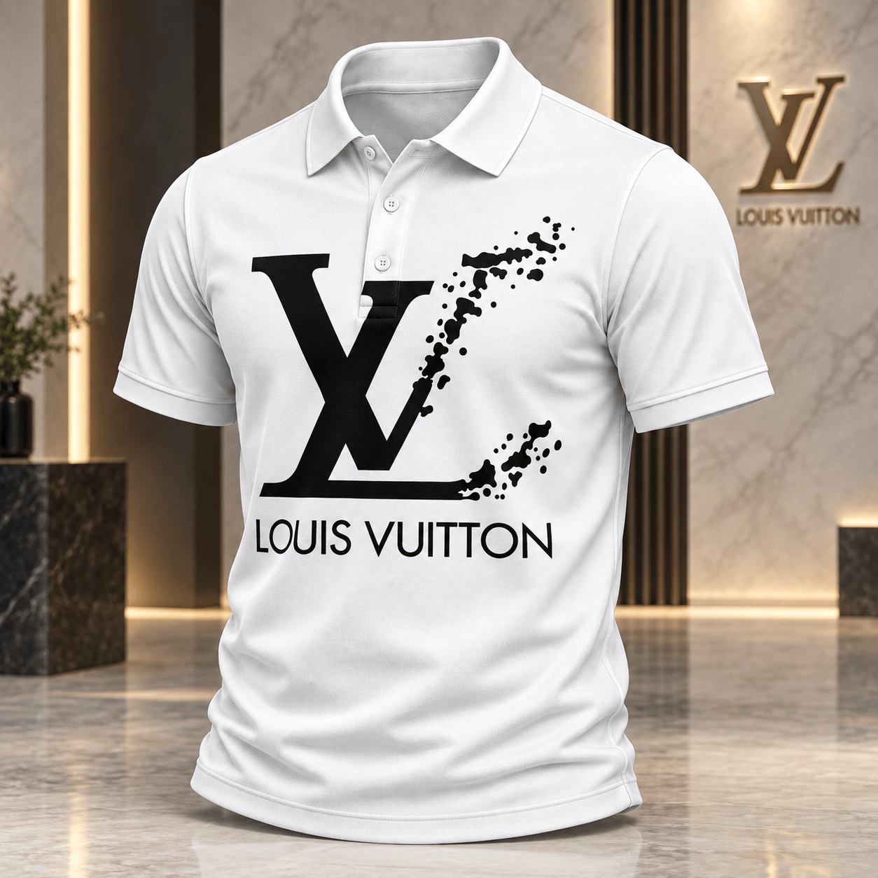 Louis Vuitton | Ink Splatter Monogram Polo Shirt Holiday 2026 Collection