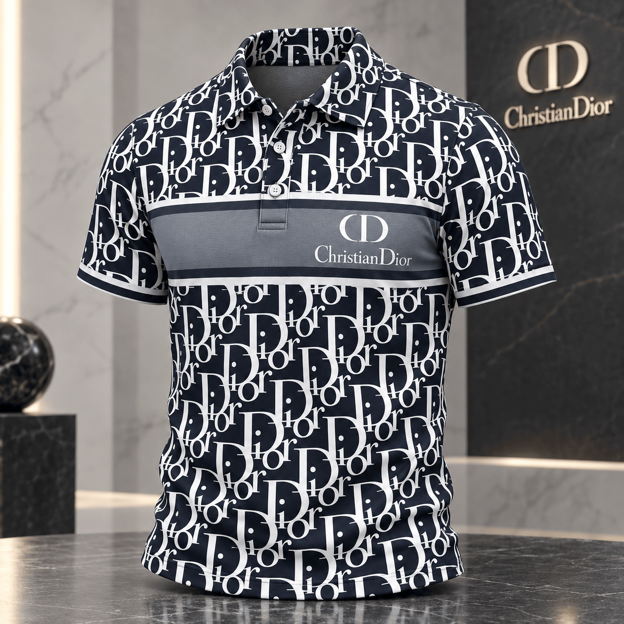 Dior | Oblique Monogram Chest Stripe Polo Shirt Holiday 2026 Edition