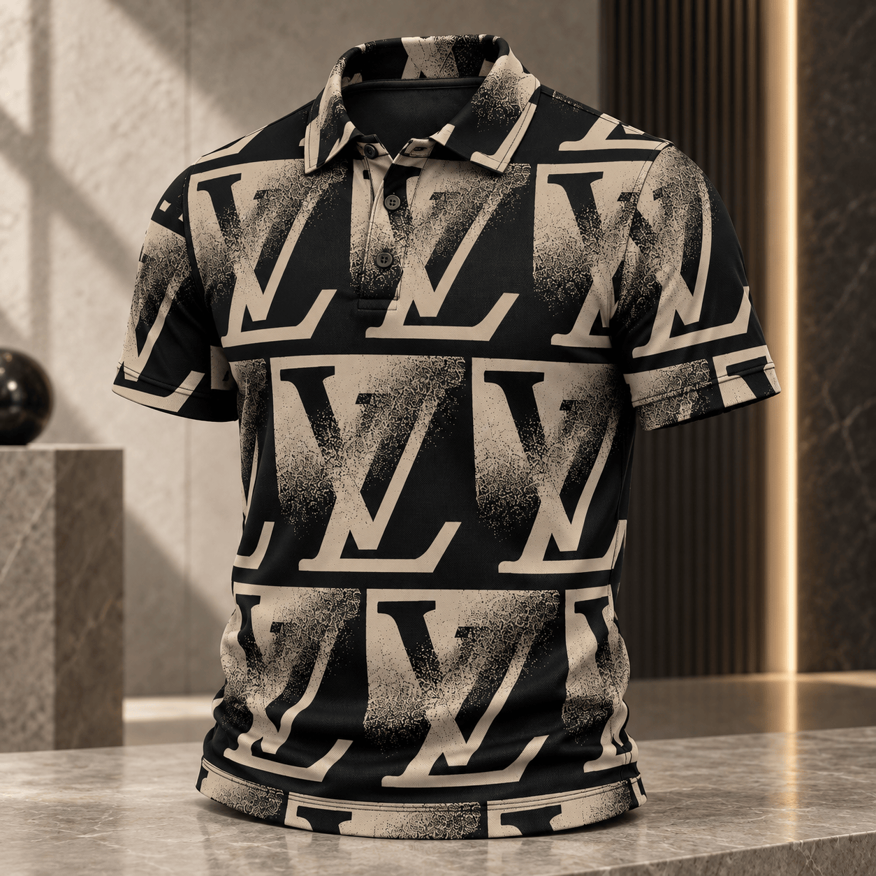 Louis Vuitton | Distressed Oversized Monogram Polo Shirt Holiday 2026 Collection