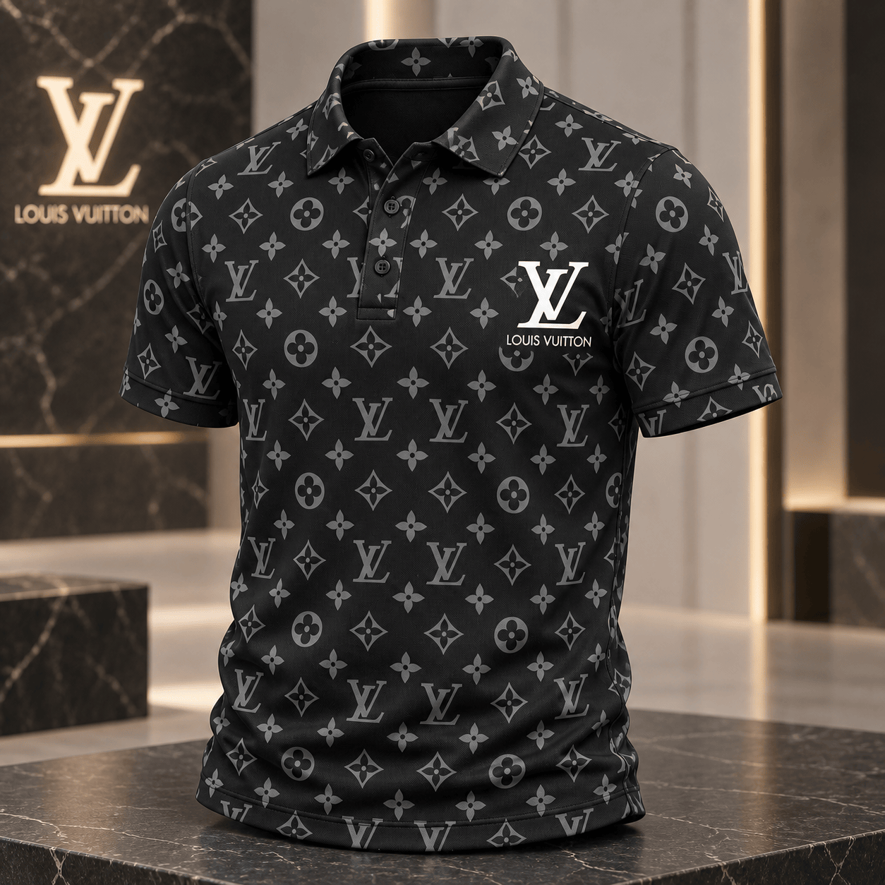 Louis Vuitton | Shadow Monogram Print Polo Shirt Holiday 2026 Collection