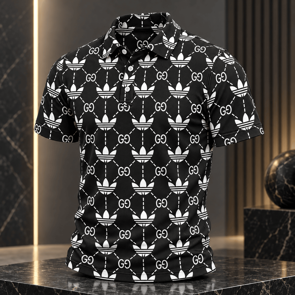 Gucci | Monogram Trefoil Lattice Print Polo Shirt Winter 2026 Drop