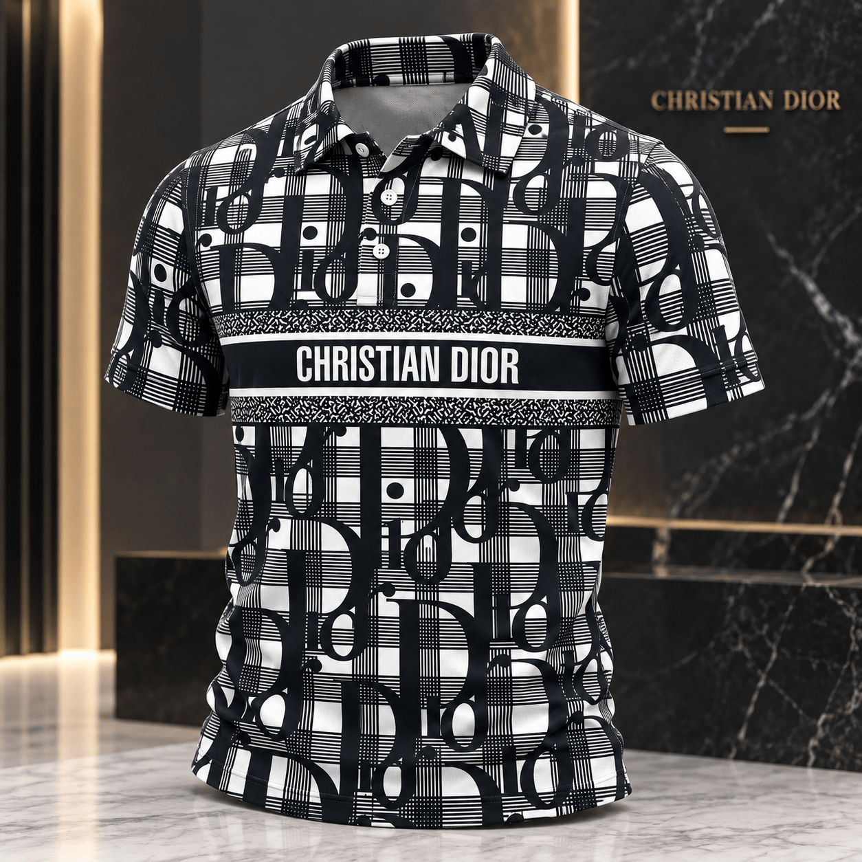 Dior | Monogram Plaid Graphic Polo Shirt Holiday 2026 Edition