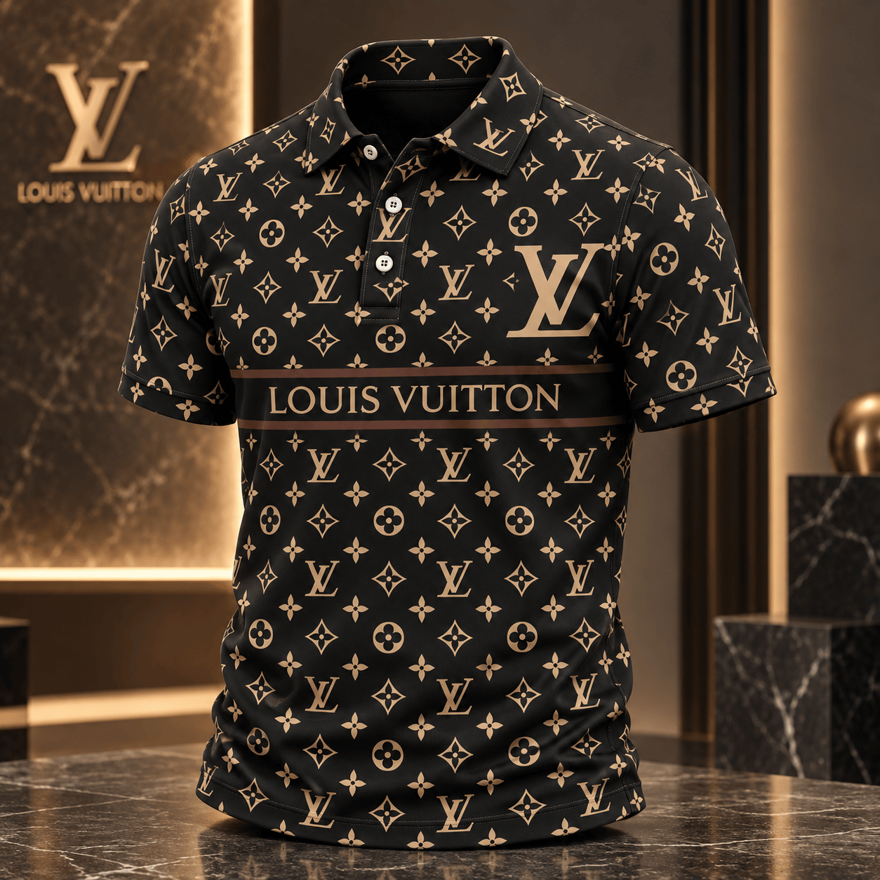 Louis Vuitton | Monogram Stripe Print Polo Shirt Holiday 2026 Collection