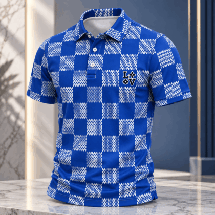 Louis Vuitton | Textured Checkered Print Polo Shirt Christmas 2026 Collection