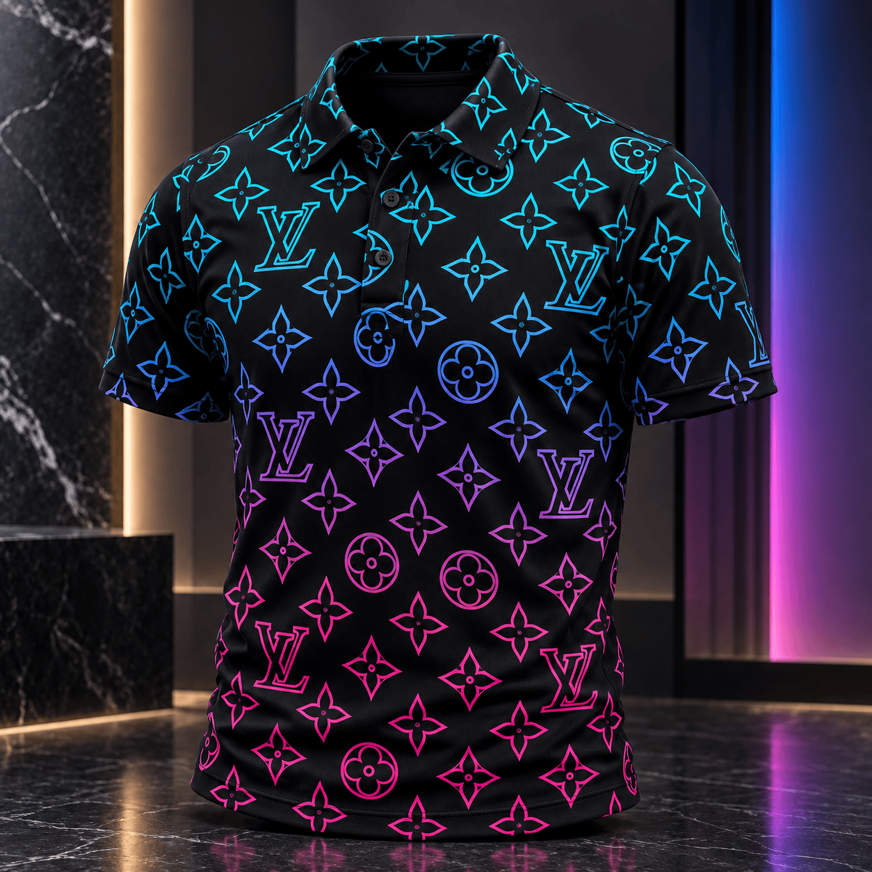 Louis Vuitton | Neon Gradient Monogram Polo Shirt Christmas 2026 Collection