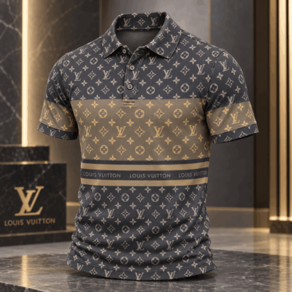 Louis Vuitton | Two-Tone Monogram Stripe Polo Shirt Christmas 2026 Collection